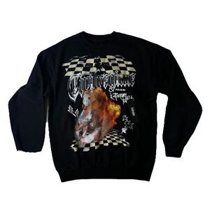 Civil Regime Black Sweater Men's Large Off To The Races Pullover Crewneck NWT